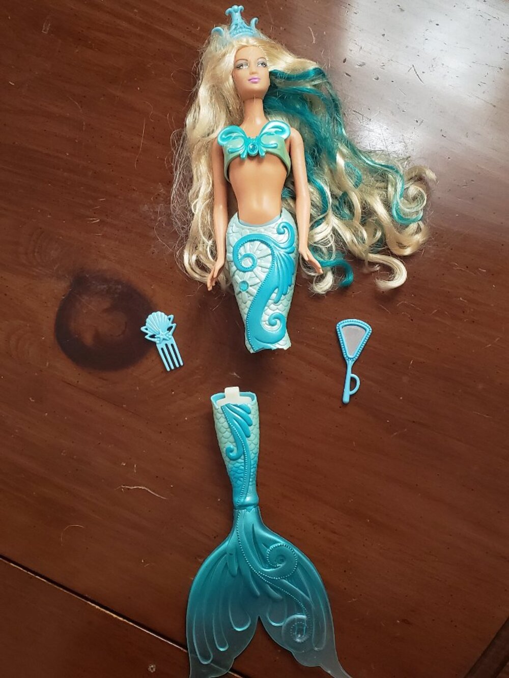 Barbie Fairytopia blue Magic Mermaid doll *Broken!*